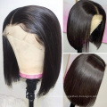 Hot selling straight lace frontal human hair wig pre plucked transparent lace bob wigs short virgin human hair lace wigs